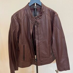 Wine colored Leather Jacket